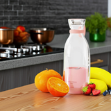 BeautyByOla – Mini Juice Blender, Portable Electric Juicer Bottle, 6 Blades USB Rechargeable Fruit Mixer