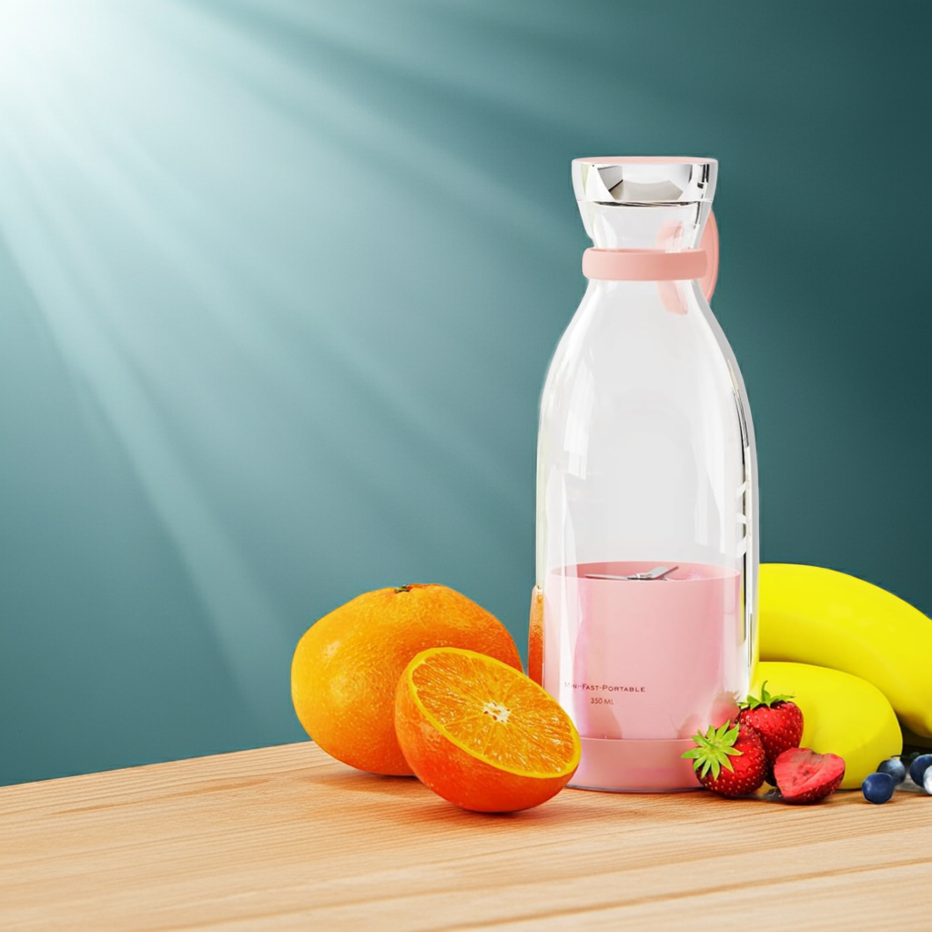 BeautyByOla – Mini Juice Blender, Portable Electric Juicer Bottle, 6 Blades USB Rechargeable Fruit Mixer