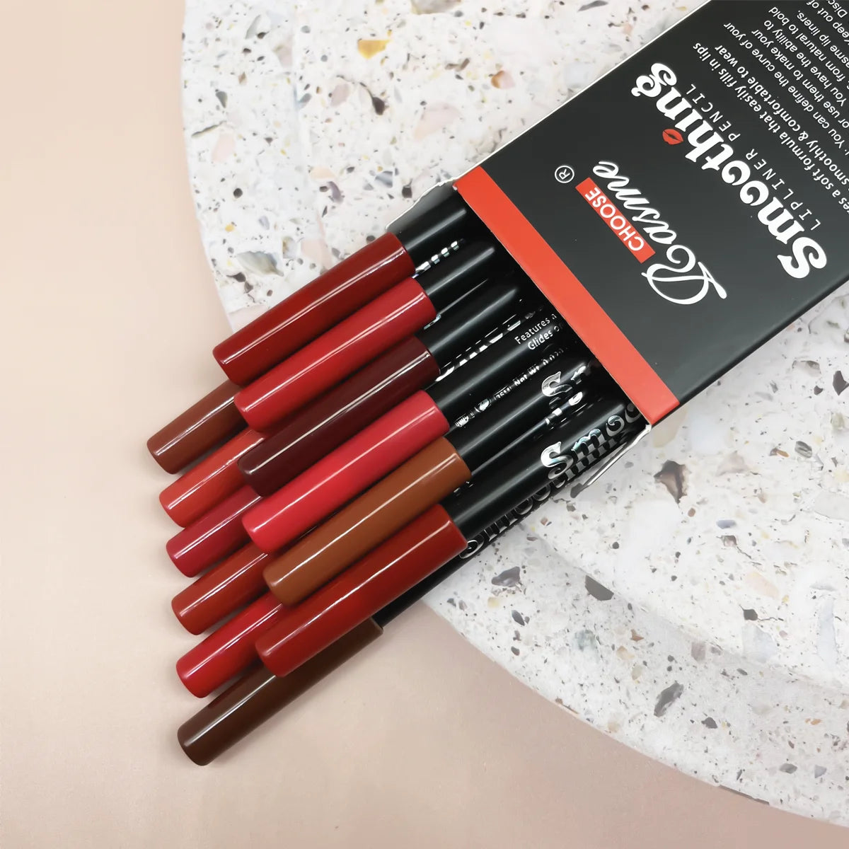 12pcs Long-Lasting Lipstick Set with Lip Liner & Matte Gloss – BeautyByOla