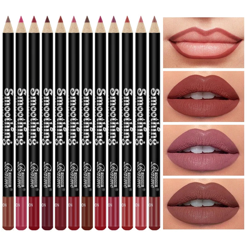 12pcs Long-Lasting Lipstick Set with Lip Liner & Matte Gloss – BeautyByOla