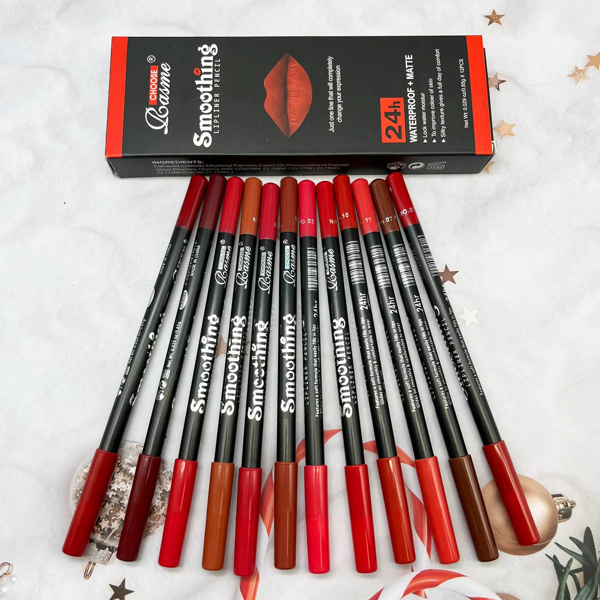 12pcs Long-Lasting Lipstick Set with Lip Liner & Matte Gloss – BeautyByOla