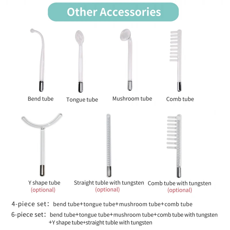 6-in-1 High-Frequency Facial Machine Electrotherapy Wand – BeautyByOla