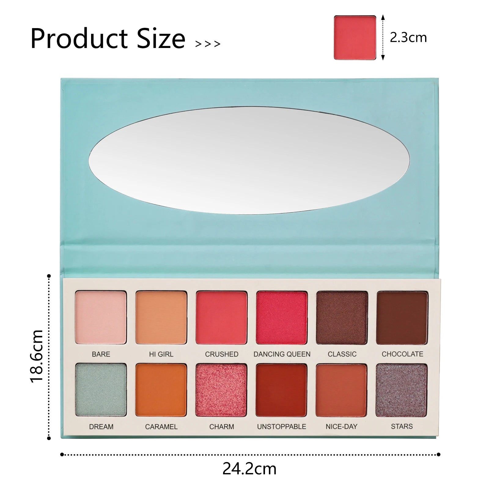 BeautyByOla – Las Chicas 12-Color Eyeshadow Palette, High Pigment, Silky Smooth, Vegan & Cruelty-Free
