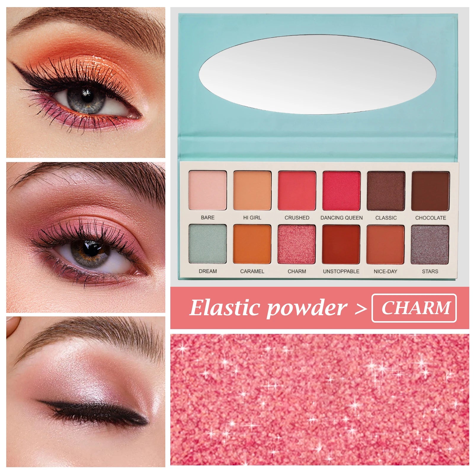 BeautyByOla – Las Chicas 12-Color Eyeshadow Palette, High Pigment, Silky Smooth, Vegan & Cruelty-Free