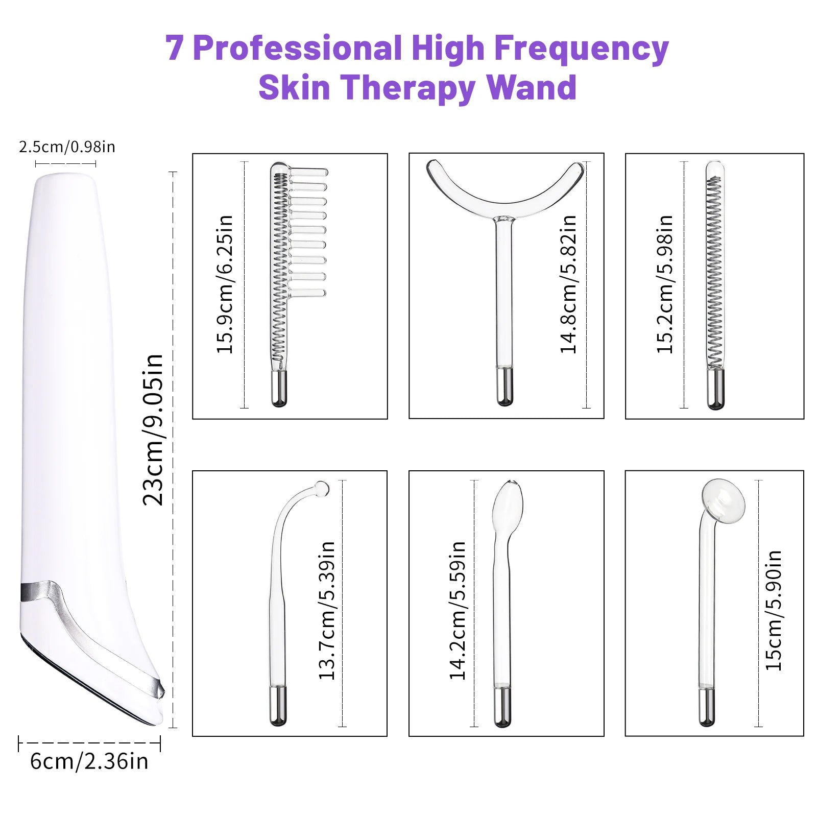 6-in-1 High-Frequency Facial Machine Electrotherapy Wand – BeautyByOla