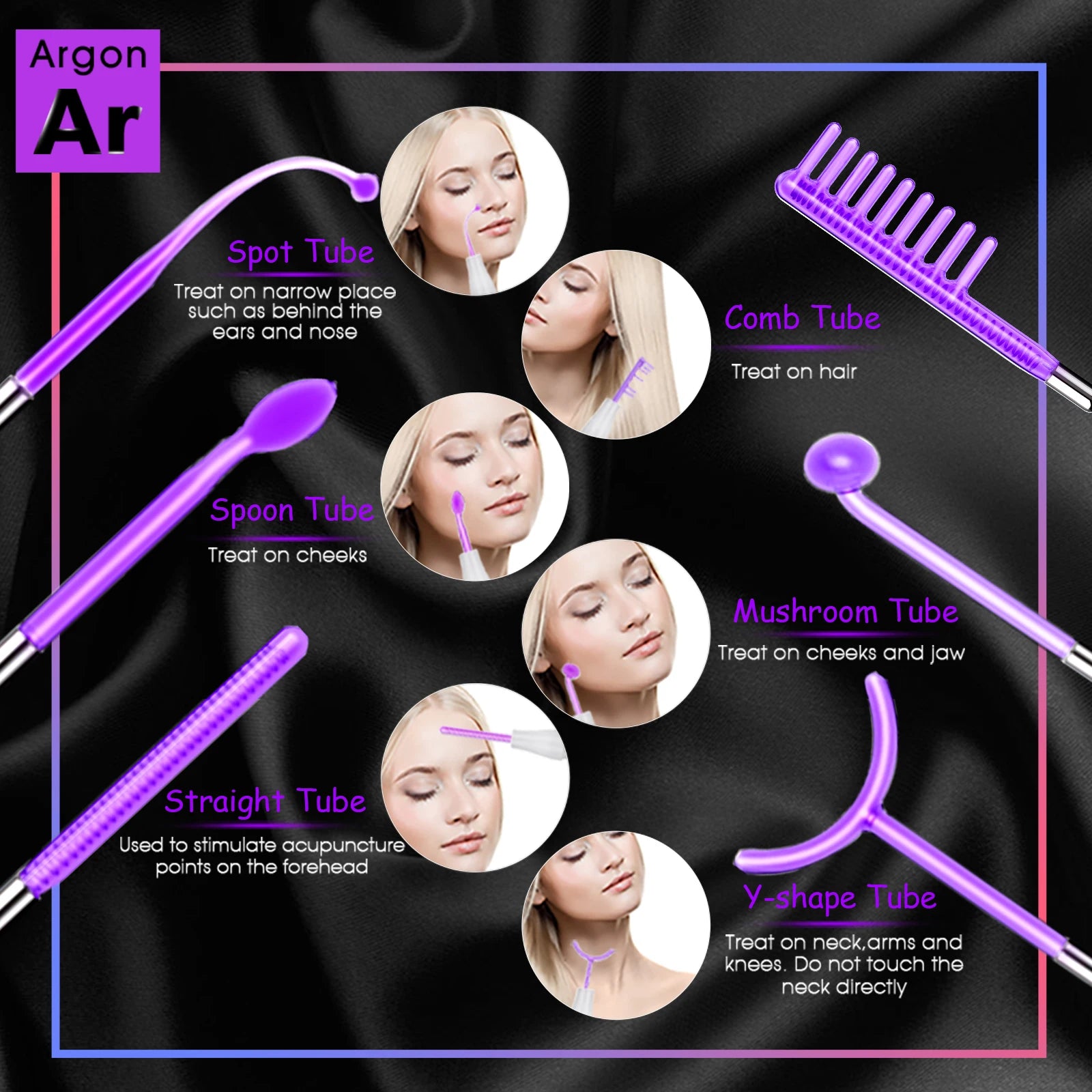 6-in-1 High-Frequency Facial Machine Electrotherapy Wand – BeautyByOla
