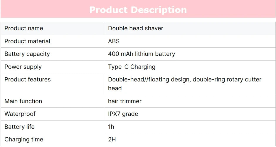 BeautyByOla – 2025 Waterproof Rechargeable Electric Shaver, Mini 2-in-1 Bikini & Body Hair Trimmer, Double-Headed Epilator