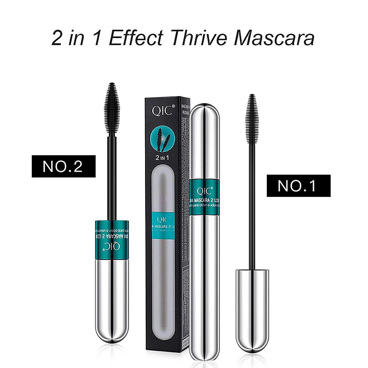 Double 2-in-1 Silk Fiber Mascara Waterproof Lengthening – BeautyByOla