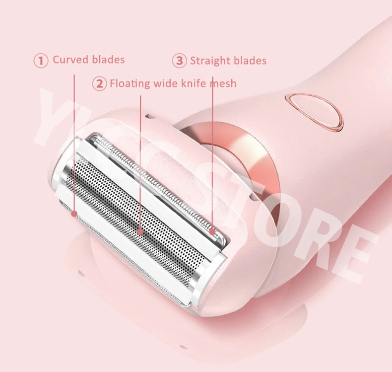BeautyByOla – Electric Razor 2-in-1 for Women, Bikini & Face Trimmer, Hair Removal for Legs, Underarms & Body, IPX7 Waterproof