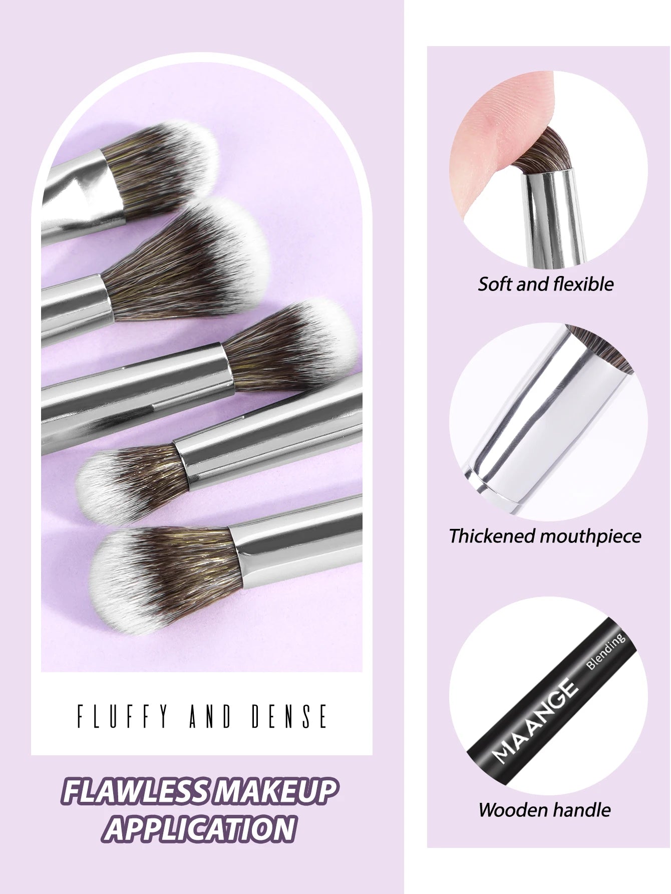 MAANGE 5PCS Detail Makeup Brush Kit Soft Bristles – BeautyByOla