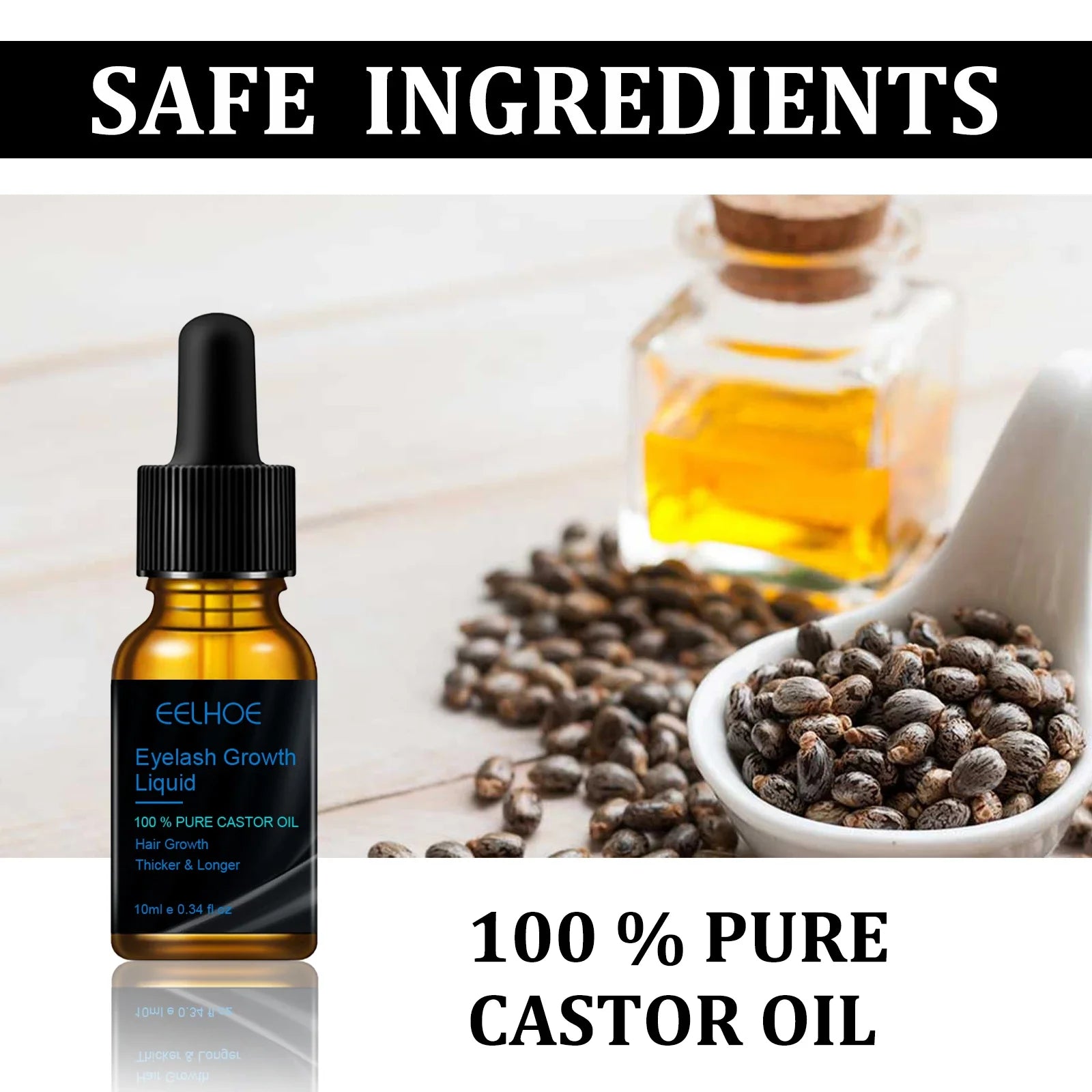 Natural Eyebrow & Eyelash Growth Serum with Castor Oil – BeautyByOla