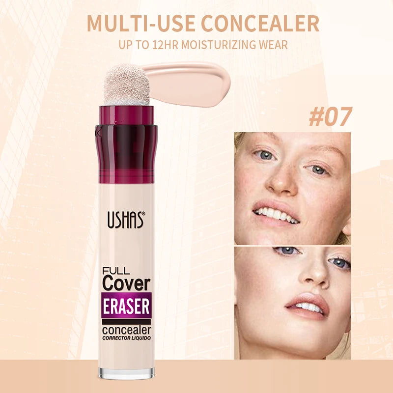 USHAS 12-Color Liquid Concealer with Rotating Sponge Head – BeautyByOla