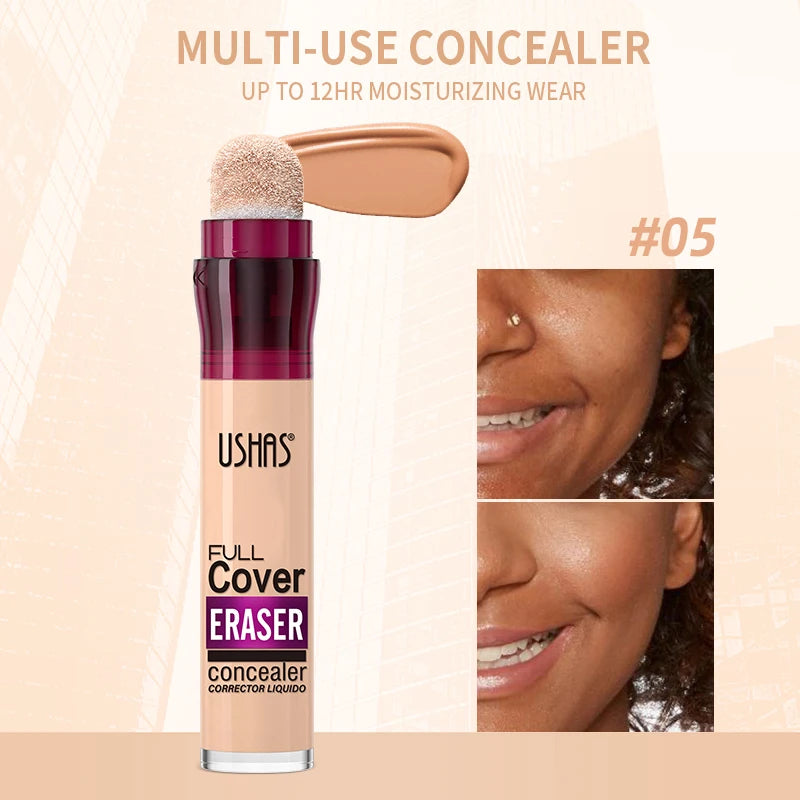 USHAS 12-Color Liquid Concealer with Rotating Sponge Head – BeautyByOla