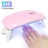 BeautyByOla – 6W Mini Nail Dryer Machine, Portable UV LED Nail Lamp for Gel Polish Drying with USB Cable