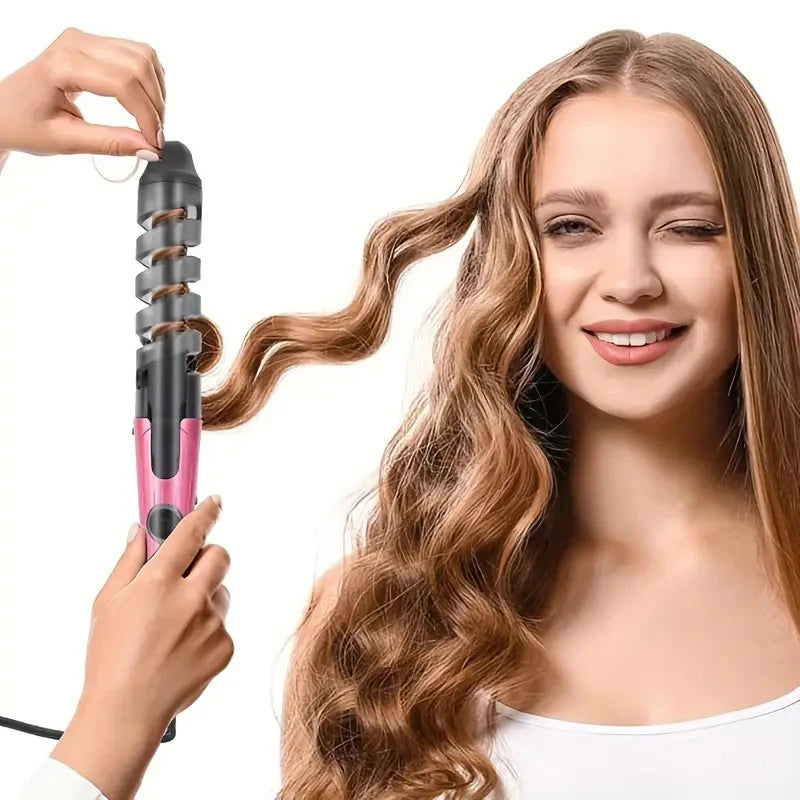 BeautyByOla – Portable Spiral Anti-Scald Curling Iron, Electric Hair Curler Wand, Ideal Gift for Women