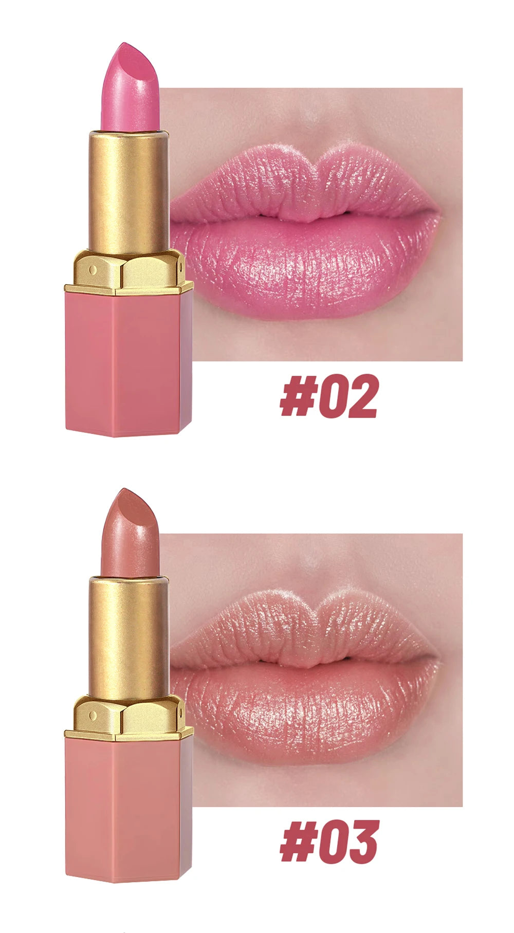 6-Color Gold Tube Matte & Glitter Lipstick Set – BeautyByOla