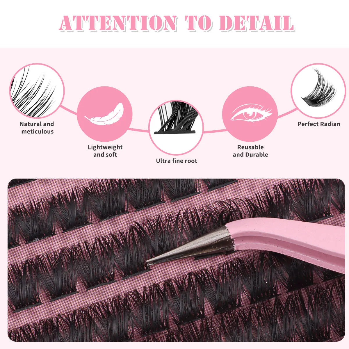MJ 640pcs Individual Eyelash Extensions Clusters DIY – BeautyByOla