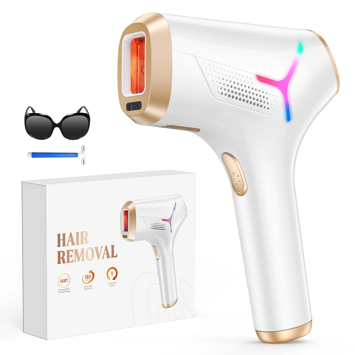 BeautyByOla – 990000 Flashes IPL Laser Hair Removal, Painless Permanent Hair Removal for Women & Men, Body, Bikini & Face