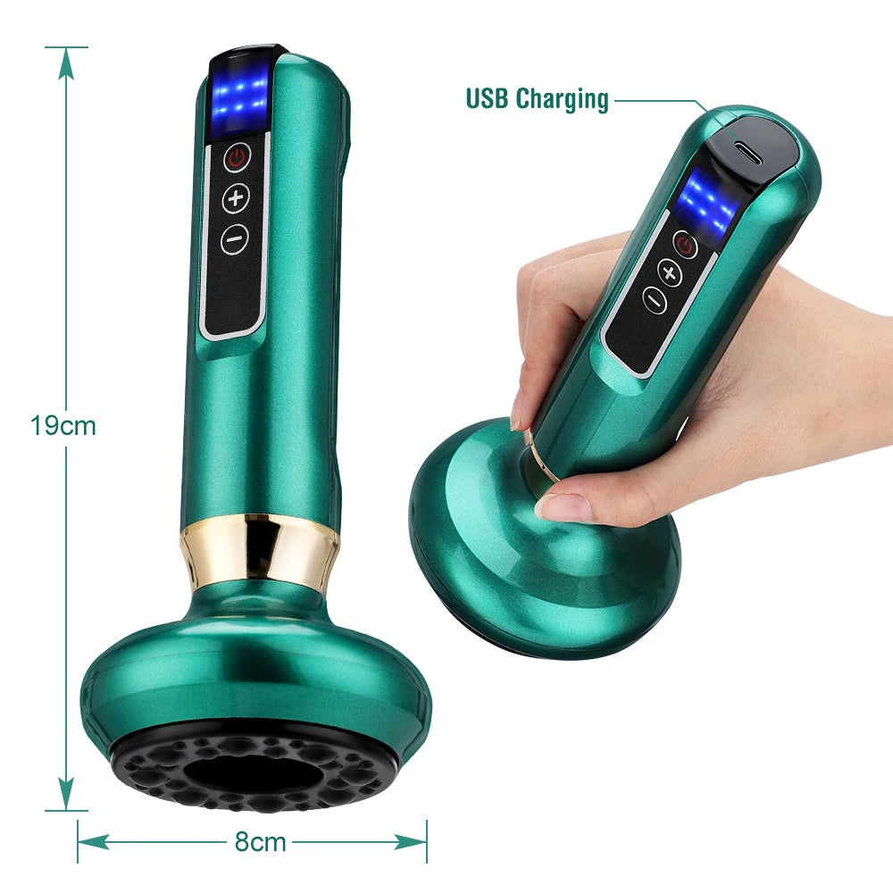 BeautyByOla – Intelligent Cupping Massager, 12/6 Levels Negative Pressure with Infrared Heating & Wireless Scraping Therapy Device