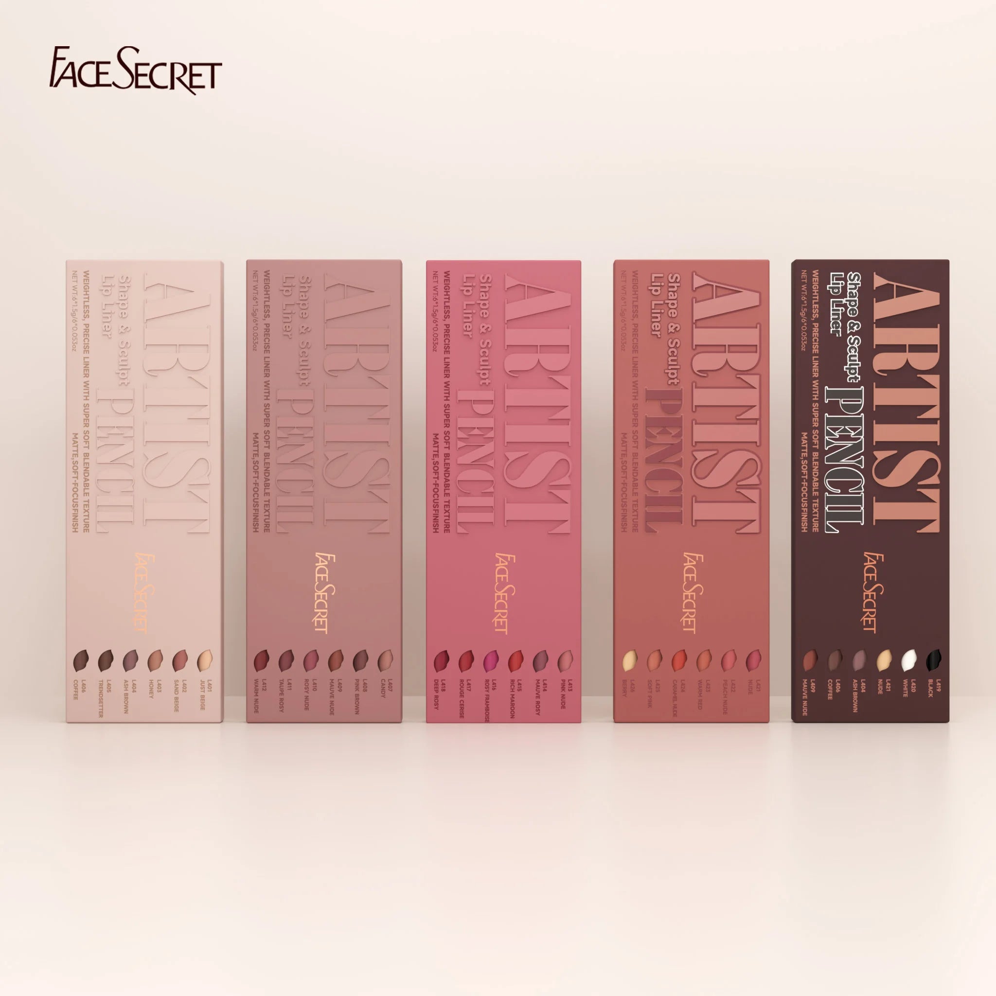 BeautyByOla – 6pcs Velvet Matte Lip Liner Set, Long-Lasting Lip Makeup in Berry, Brown & Pink Shades