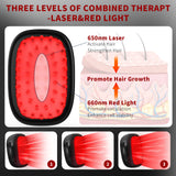 BeautyByOla – Wireless Hair Growth Device LLLT, 8PCS 660nm Diodes, Anti-Hair Loss Therapy Comb & Scalp Massager 1900mAh