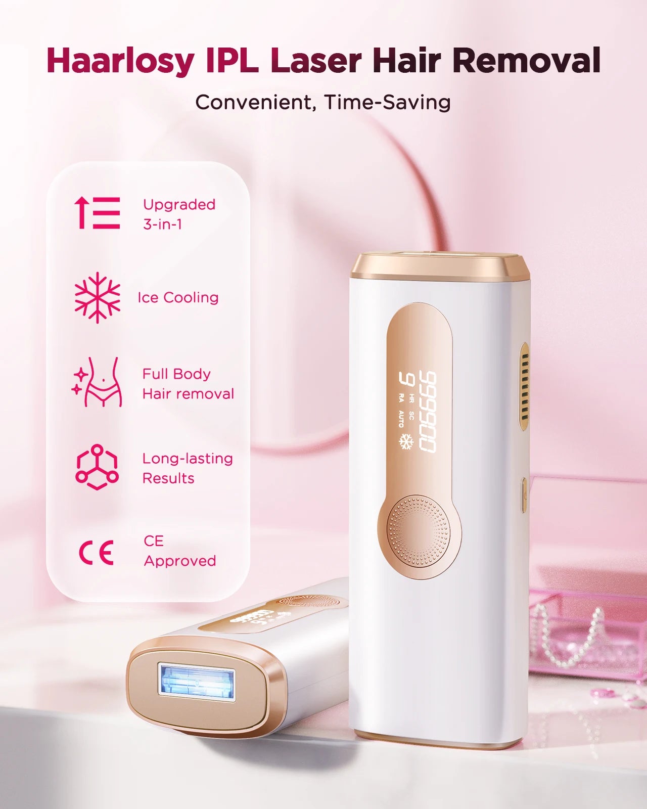 BeautyByOla – 990000 Flash IPL Laser Hair Removal, Painless Epilator for Men & Women, Body, Bikini & Facial