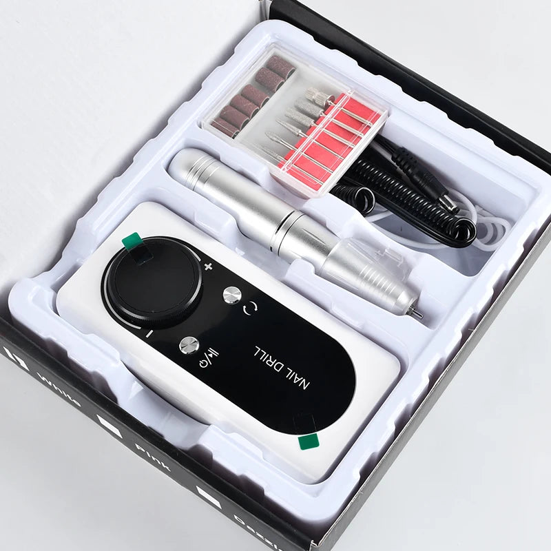 BeautyByOla – 45000 RPM Rechargeable Electric Nail Drill Machine, Portable Nail File Kit with Drill Bits for Manicure & Pedicure