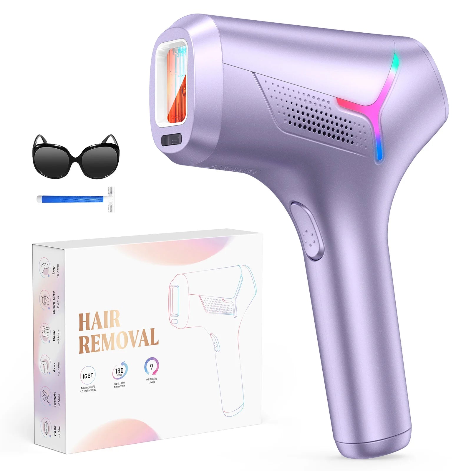 BeautyByOla – 990000 Flashes IPL Laser Hair Removal, Painless Permanent Hair Removal for Women & Men, Body, Bikini & Face