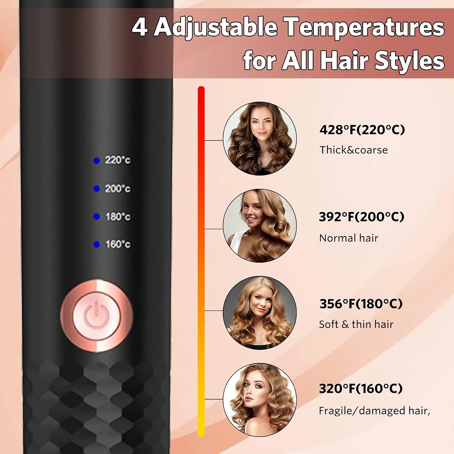 BeautyByOla – Automatic Hair Curler, Ceramic Rotating Air Spin Wand Styler for Effortless Curls