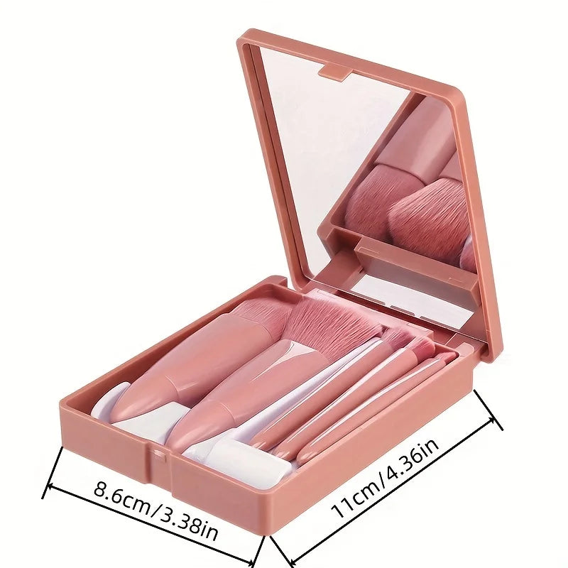 Portable Foldable Travel Makeup Brush Set with Mirror – BeautyByOla