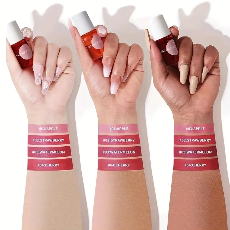 4-Color Fruity Lip Tint Waterproof Moisturizing Liquid Lipstick – BeautyByOla