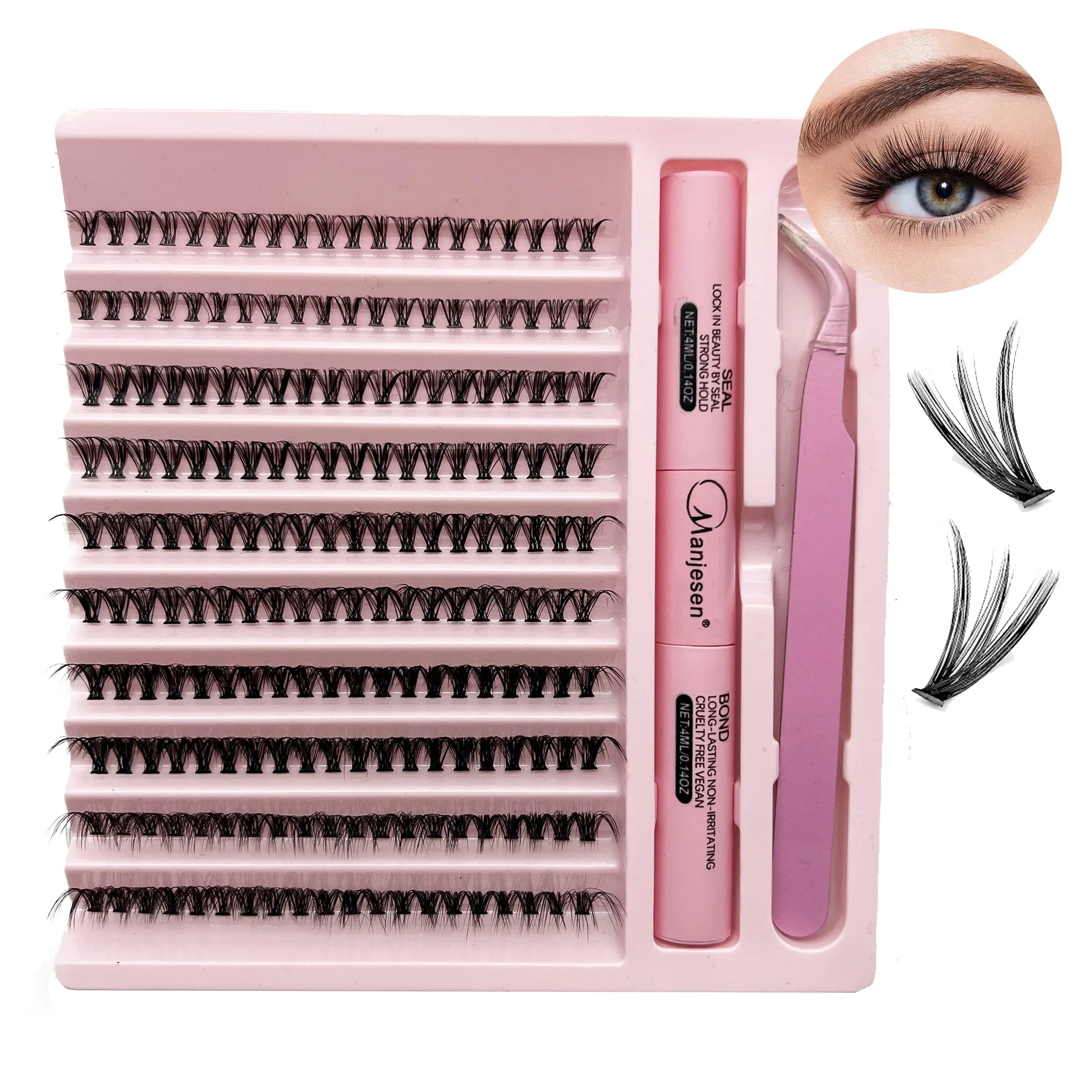 DIY Eyelash Extension Kit 200PCS Clusters with Glue & Tools – BeautyByOla