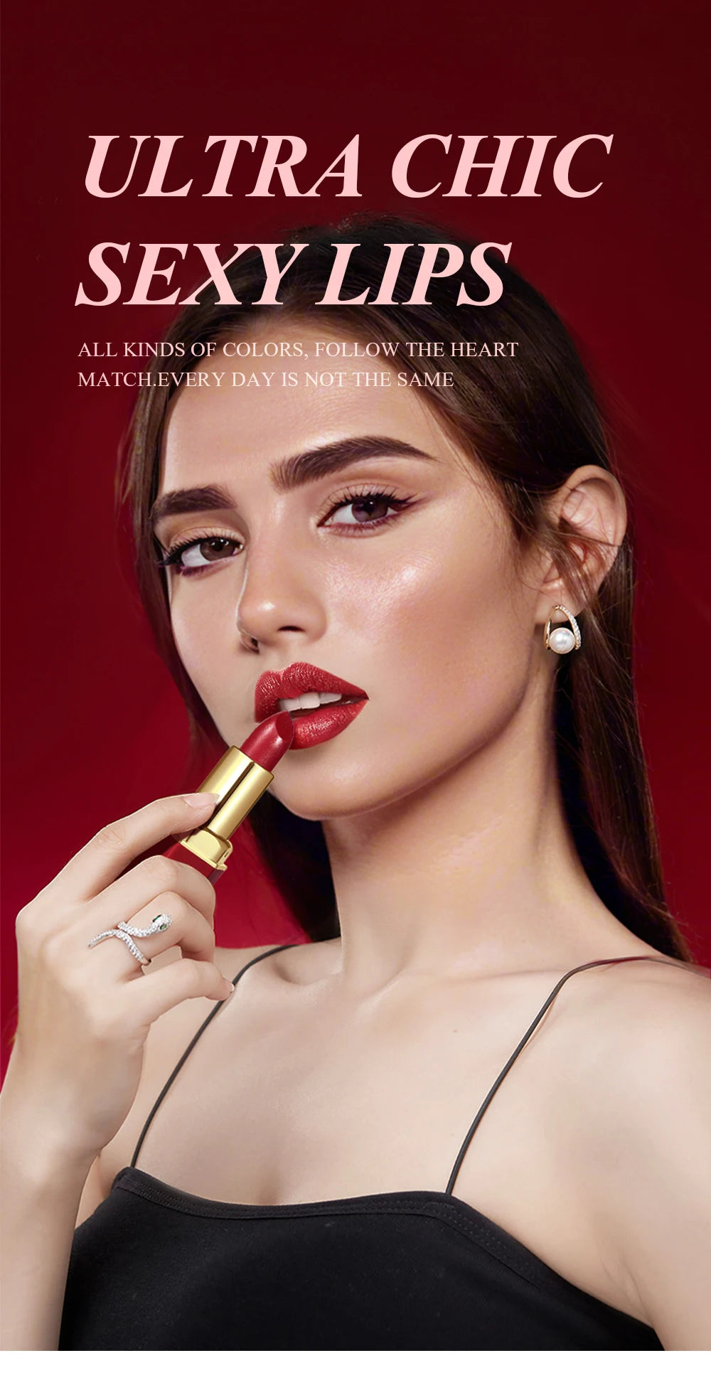 6-Color Gold Tube Matte & Glitter Lipstick Set – BeautyByOla