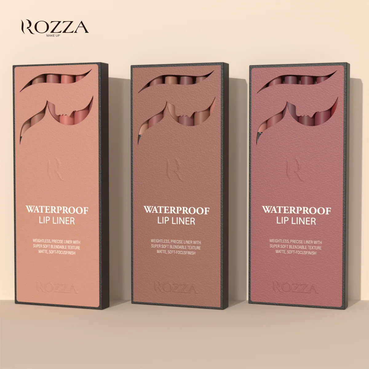 Rozza Waterproof Lip Liner Pencil Set Matte Soft Blendable – BeautyByOla