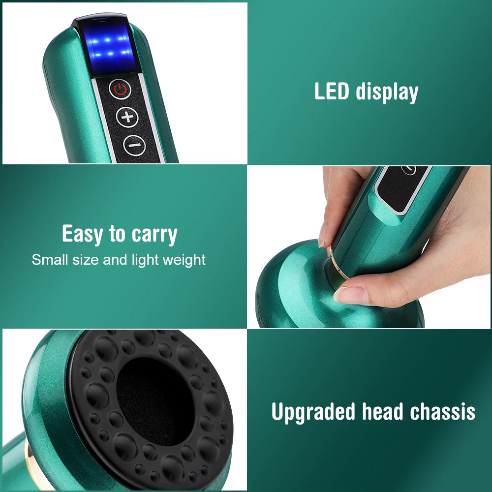 BeautyByOla – Intelligent Cupping Massager, 12/6 Levels Negative Pressure with Infrared Heating & Wireless Scraping Therapy Device