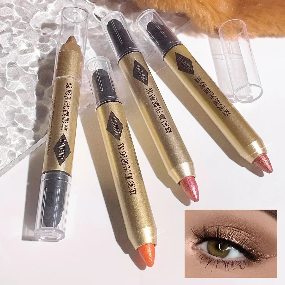 6-Color Double-Ended Eyeshadow Stick Matte & Glitter – BeautyByOla