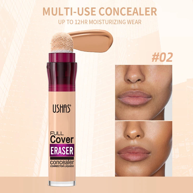 USHAS 12-Color Liquid Concealer with Rotating Sponge Head – BeautyByOla