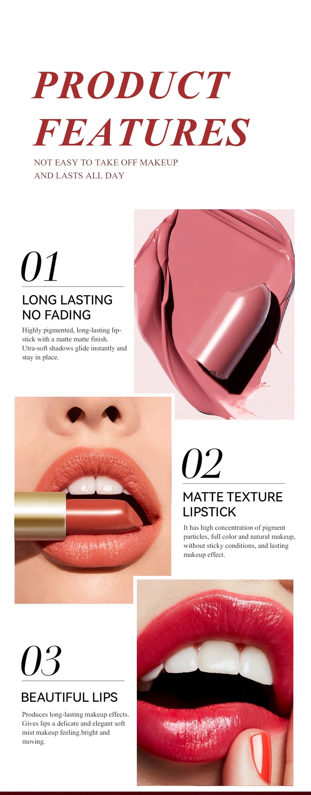 6-Color Gold Tube Matte & Glitter Lipstick Set – BeautyByOla