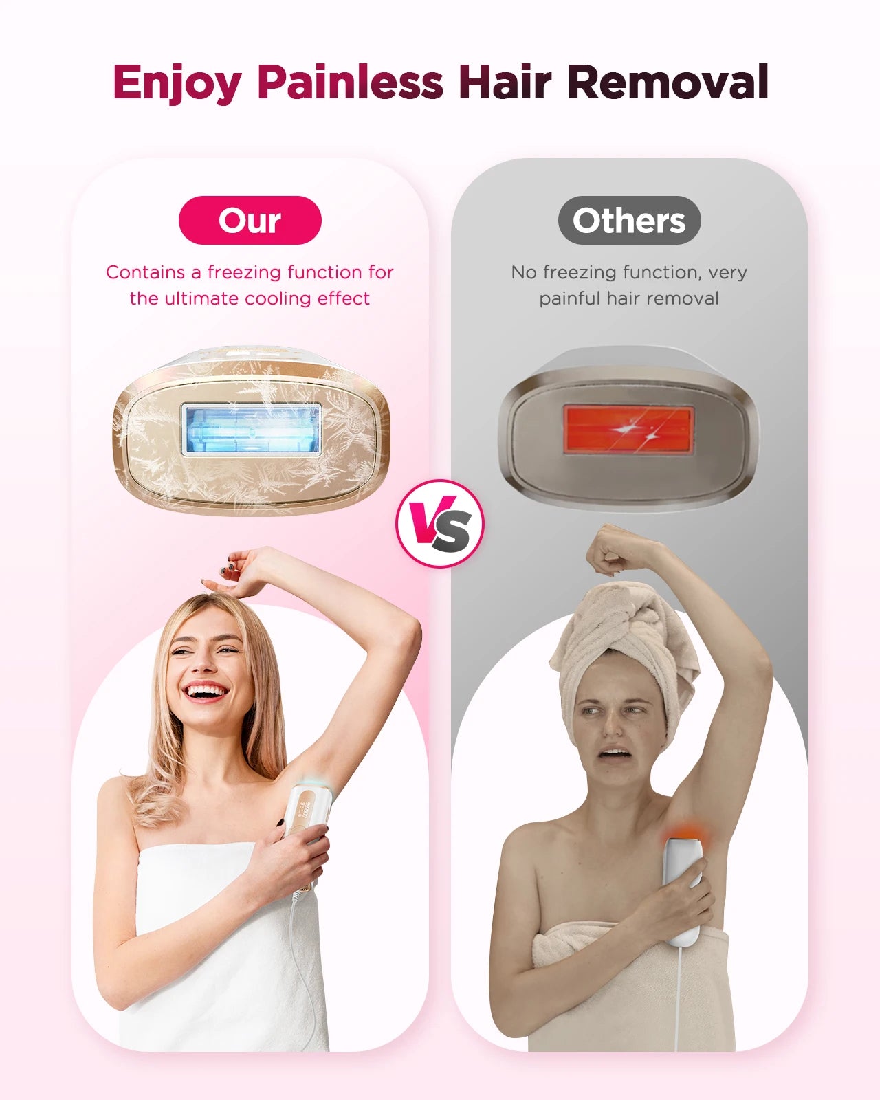 BeautyByOla – 990000 Flash IPL Laser Hair Removal, Painless Epilator for Men & Women, Body, Bikini & Facial