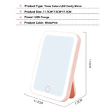 3-Color LED Vanity Mirror Touch Screen USB Rechargeable – BeautyByOla