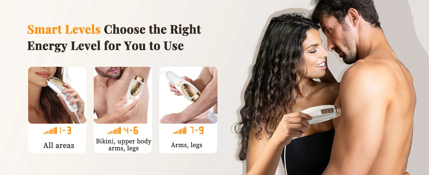 BeautyByOla – IPL Hair Removal Device, Unlimited Flash Ice-Cooling Laser, Painless Full Body Treatment for Women & Men