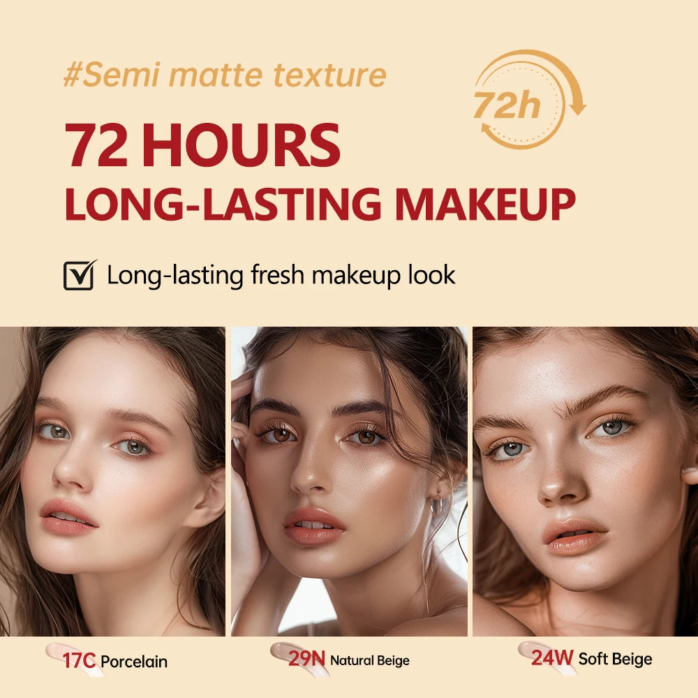 BeautyByOla – Sunscreen Cushion Foundation, Full Coverage, Waterproof & Long-Lasting Concealer Makeup