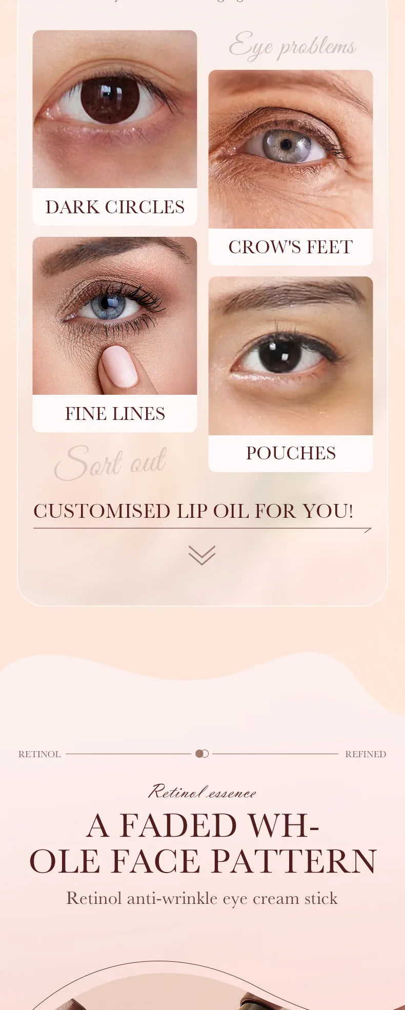 BeautyByOla – SADOER Retinol Eye Cream Stick, Anti-Dark Circles, Moisturizing & Firming Eye Care