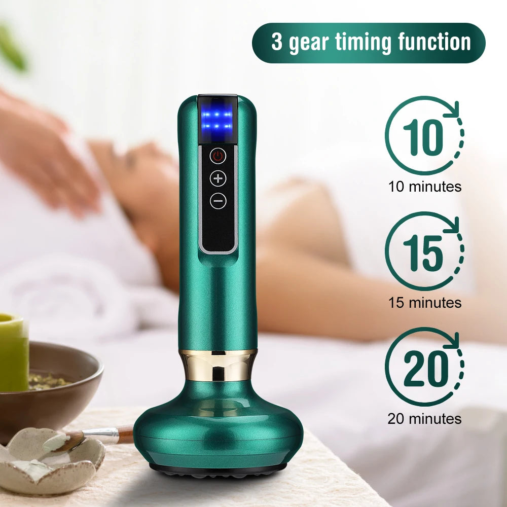 BeautyByOla – Intelligent Cupping Massager, 12/6 Levels Negative Pressure with Infrared Heating & Wireless Scraping Therapy Device