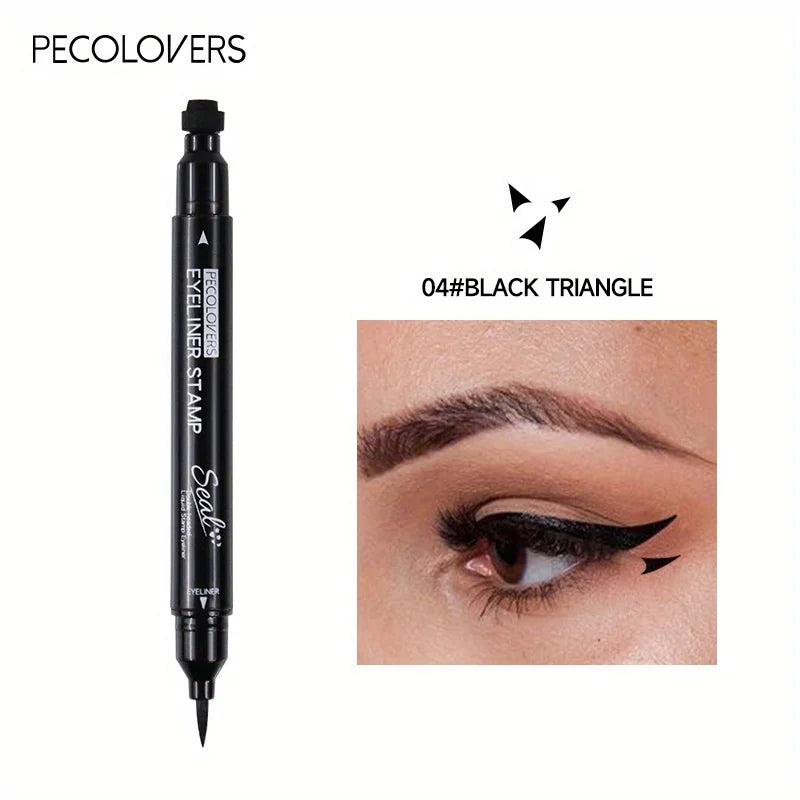 BeautyByOla – 7-Style Eyeliner Stamp Pen, Red & Black Double-Ended Liquid Eyeliner, Fast-Drying & Waterproof