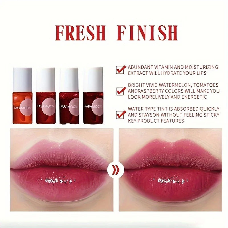 4-Color Fruity Lip Tint Waterproof Moisturizing Liquid Lipstick – BeautyByOla