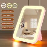 3-Color LED Vanity Mirror Touch Screen USB Rechargeable – BeautyByOla