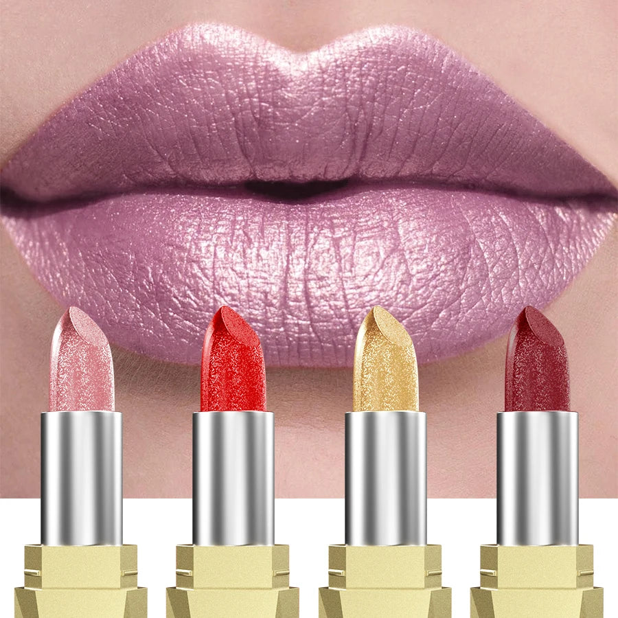 21-Color Glitter Metallic Lipstick Bold Long-Lasting – BeautyByOla