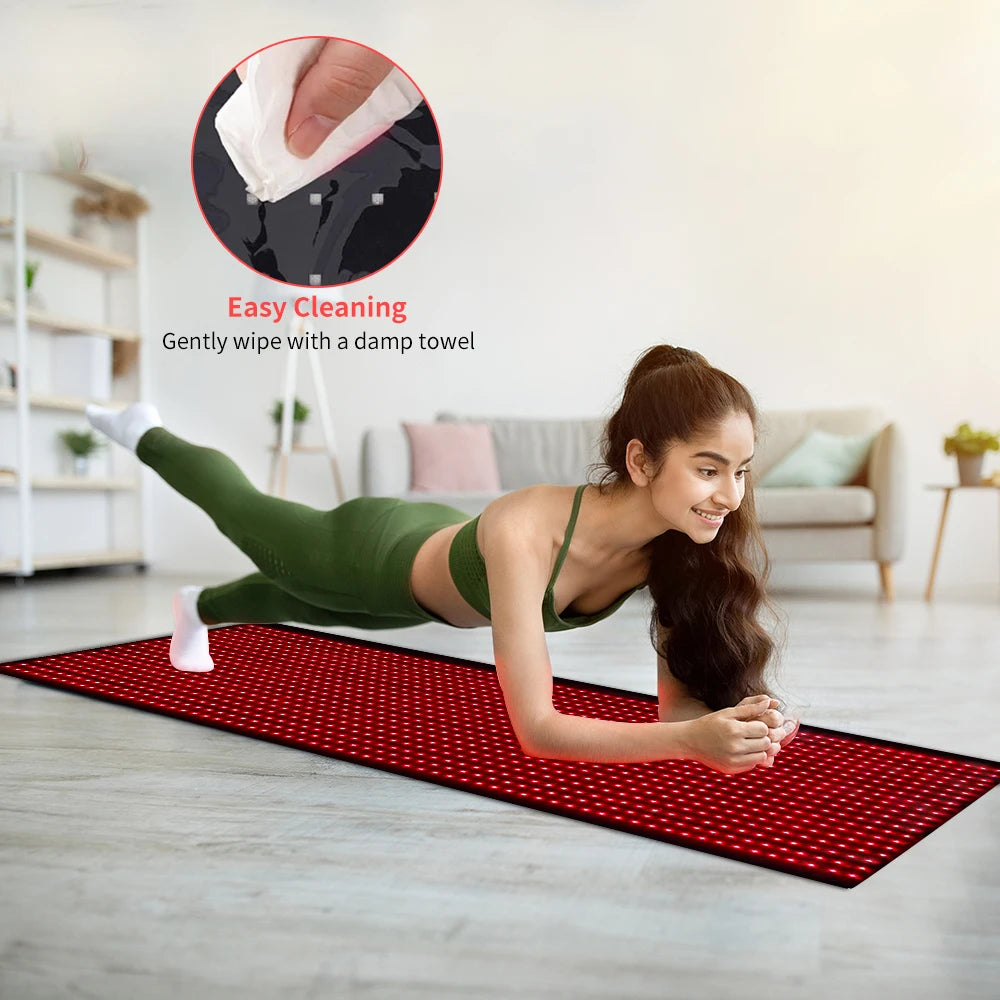 BeautyByOla – Full Body Red Light Mat 71"x31", 1280 LEDs Near-Infrared 660nm & 850nm Pad for Pain Relief