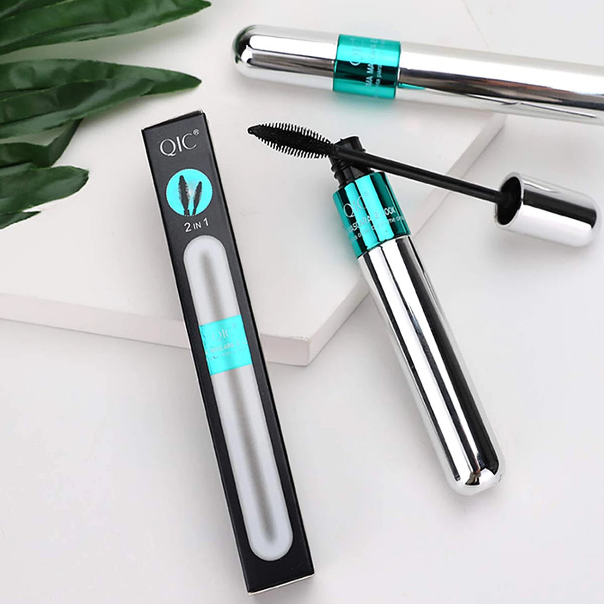 Double 2-in-1 Silk Fiber Mascara Waterproof Lengthening – BeautyByOla
